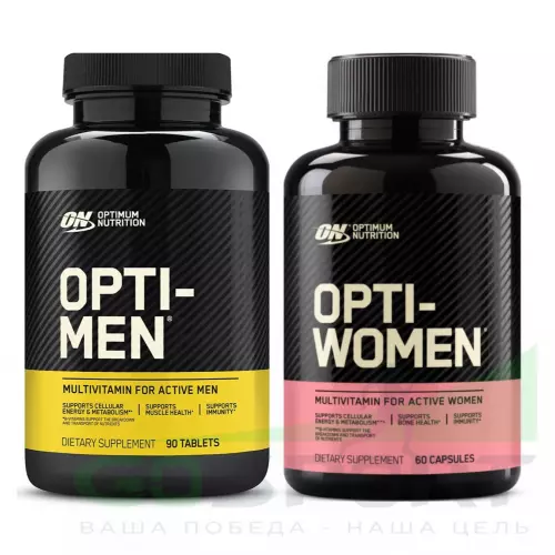 Витаминный комплекс OPTIMUM NUTRITION OPTI - MEN 90 tablets & WOMEN 60 capsules 90, 60, Нейтральный