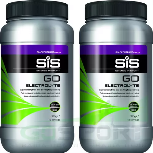 Изотоник SCIENCE IN SPORT (SiS) GO Electrolyte Powder 2 x 500 г, Черная смородина