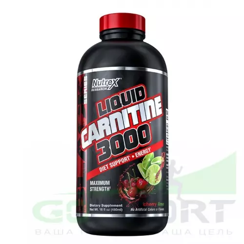  NUTREX Liquid Carnitine 3000 480 мл, Вишня-Лайм