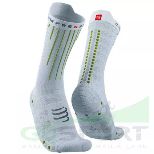Компрессионные носки Compressport Носки Aero Белый/Лайм T4