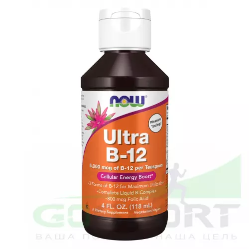 Витаминный комплекс NOW FOODS Ultra B-12 Liquid 5000 mcg B-12 118 ml 118 мл