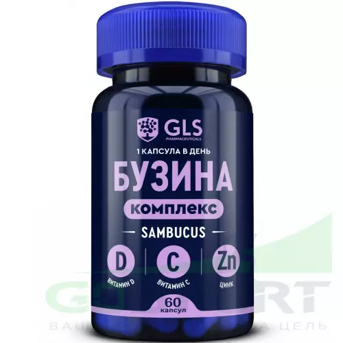  GLS pharmaceuticals Бузина комплекс 60 капсул