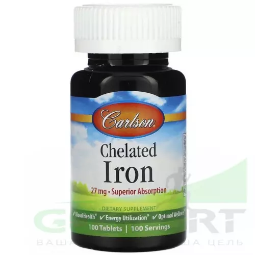  Carlson Labs Chelated Iron 100 таблеток