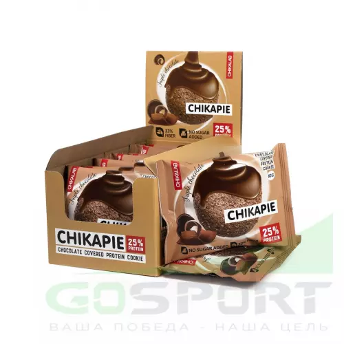 Протеиновый батончик Chikalab ChikaPie 9 x 60 г, Тройной шоколад