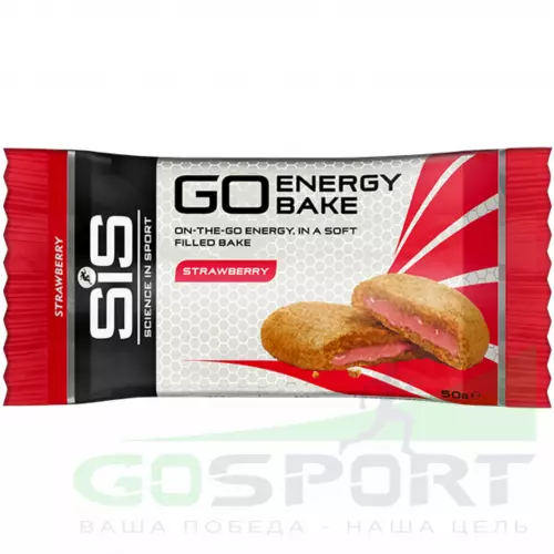 Энергетический батончик SCIENCE IN SPORT (SiS) GO Energy Bake 12 х 50 г, Клубника