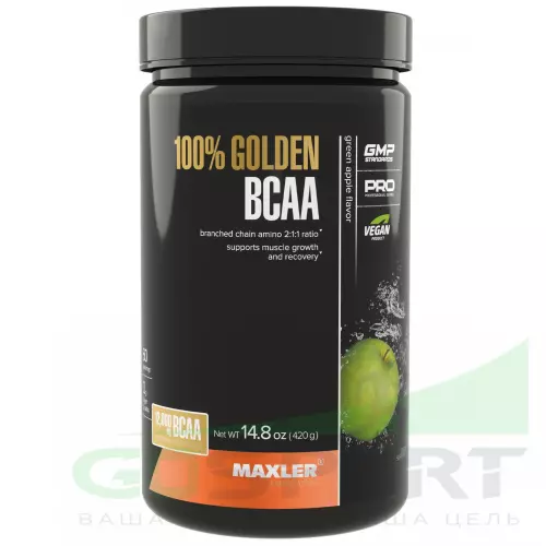 БСАА MAXLER Незаменимые аминокислоты Golden BCAA 420 г, Зеленое яблоко