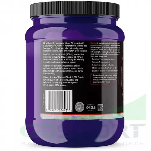 БСАА Ultimate Nutrition Flavored BCAA 12000 Powder 2:1:1 228 г, Виноград