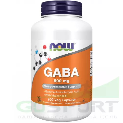  NOW FOODS GABA 500 mg with Vitamin B6 200 капсул