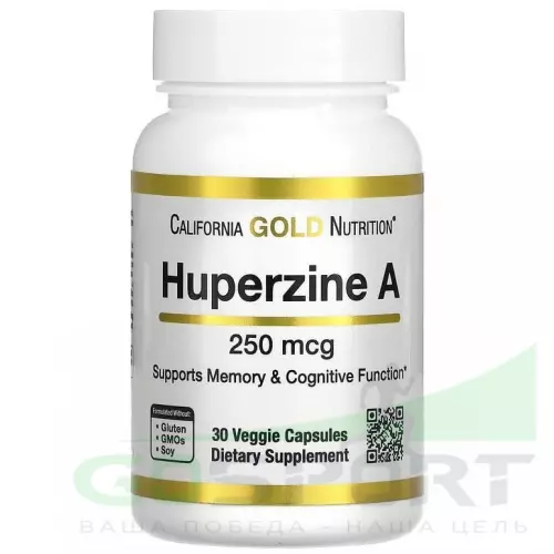  California Gold Nutrition Huperzine A 250 mcg 30 вегетарианских капсул