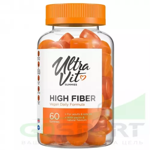  UltraVit Gummies High Fiber 60 жевательных таблеток