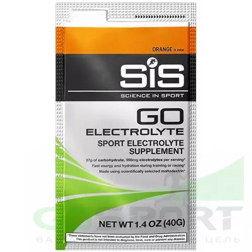 Изотоник SCIENCE IN SPORT (SiS) GO Electrolyte Powder 1 x 40 г, Апельсин