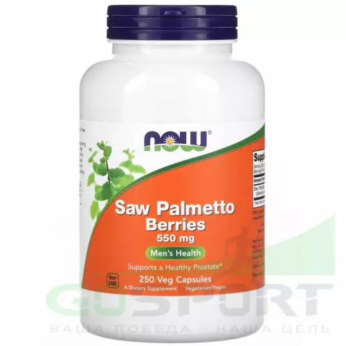  NOW FOODS Saw Palmetto Berries 550 mg 250 веган капсул