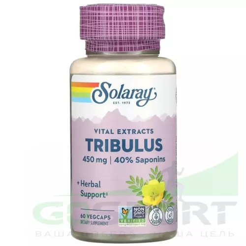 Solaray Tribulus Extract 450 mg 60 вегетарианских капсул