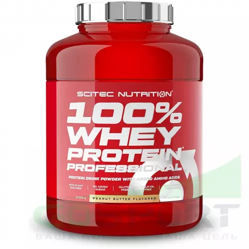  Scitec Nutrition 100% Whey Protein Professional 2350 г, Арахисовое масло