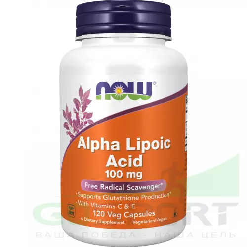  NOW FOODS Alpha Lipoic Acid 100 mg 120 веган капсул