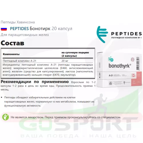  PEPTIDES Бонотирк 20 капсул