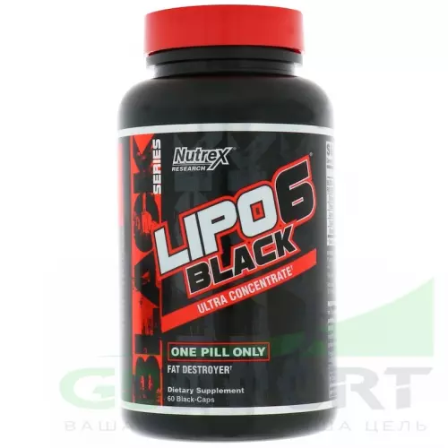Жиросжигатель NUTREX Lipo-6 Black Ultra Concentrate (+Yohimbine) 60 капсул