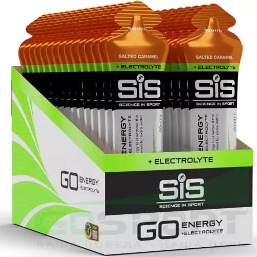 Гель питьевой SCIENCE IN SPORT (SiS) Go Energy + Electrolyte Gels 30 x 60 мл + электролиты, Соленая карамель