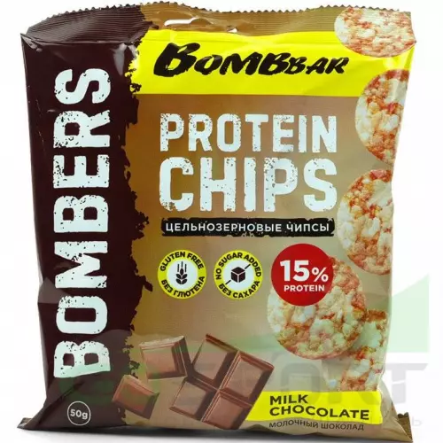  Bombbar Protein Chips 50 г, Молочный шоколад