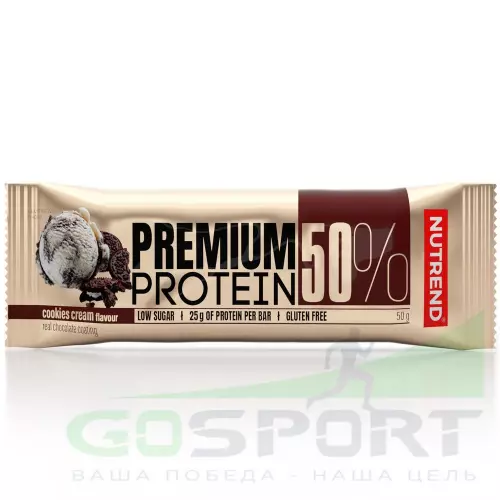 Протеиновый батончик NUTREND Premium Protein 50 Bar 50 г, Кремовое печенье