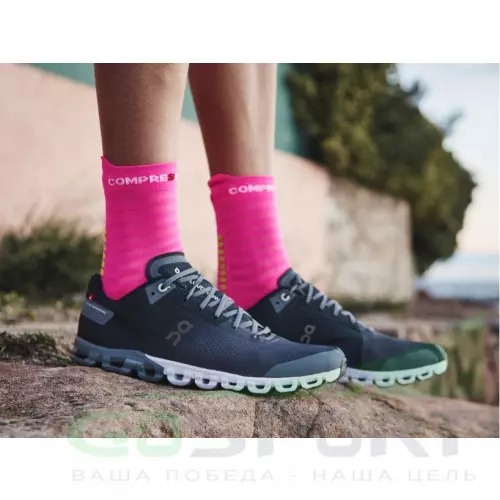 Компрессионные носки Compressport Носки Run Ultralight High v4 Fluo Pink T1
