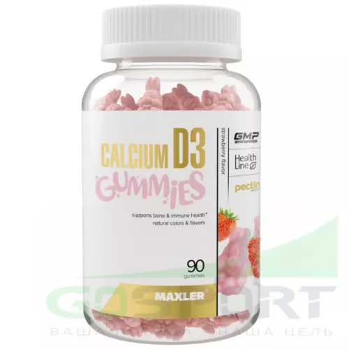  MAXLER Calcium D3 Gummies 90 таблеток, Клубника