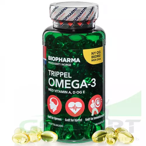 Omega 3 BIOPHARMA Trippel Omega-3 144 капсулы, Нейтральный