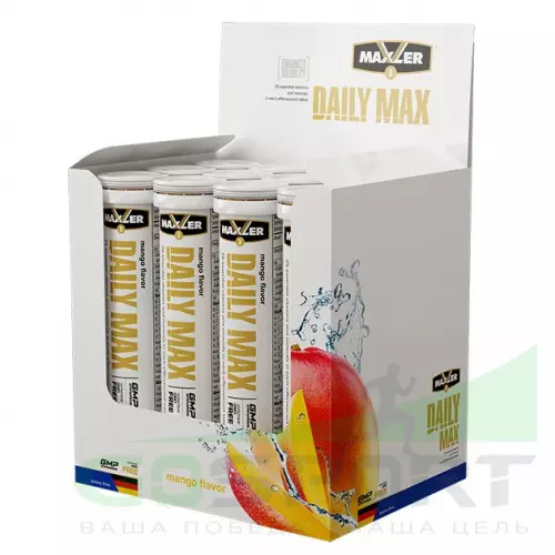 Витаминный комплекс MAXLER Daily Max Effervescent Tabs 12 х 20 шипучих таблеток, Манго
