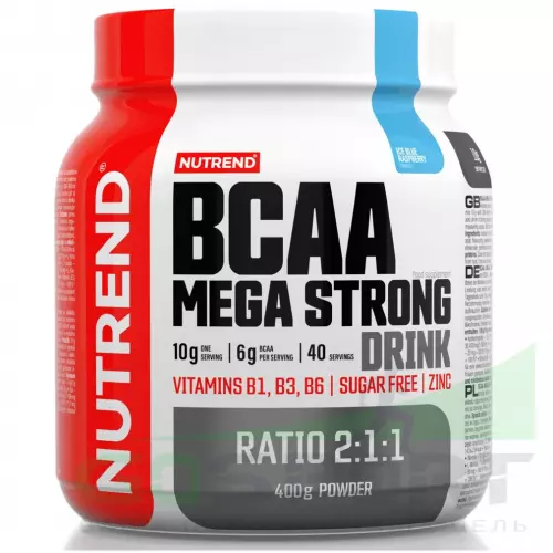 БСАА NUTREND BCAA Mega Strong Drink 400 г, Голубая малина