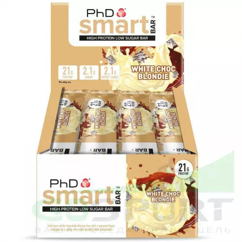 Протеиновый батончик PhD Nutrition Smart Bar 12 x 64 г, Белый шоколад