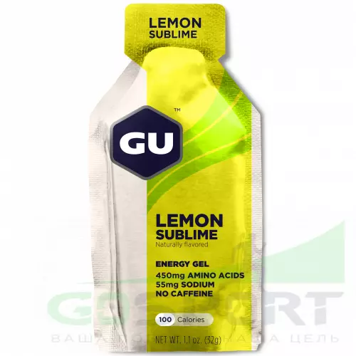 Энергетический гель GU ENERGY GU ORIGINAL ENERGY GEL no caffeine 1 стик x 32 г, Чистый лимон