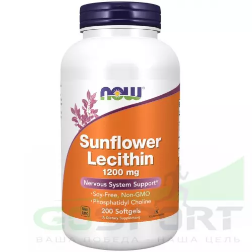  NOW FOODS Sunflower Lecithin 200 гелевых капсул