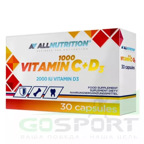  All Nutrition Vitamin C + D3 1000 30 капсул