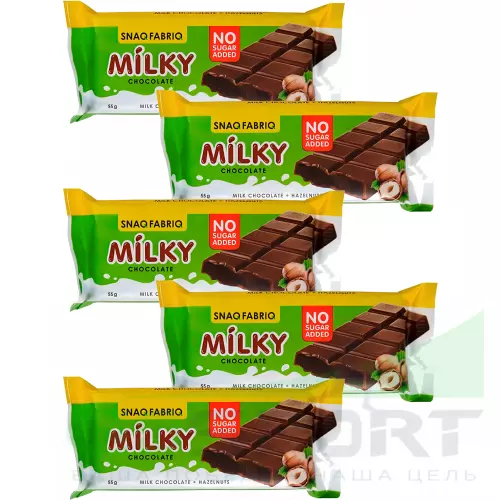 Протеиновый батончик SNAQ FABRIQ Milky 5 x 55 г, Шоколадно-ореховая паста