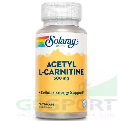  Solaray Acetyl L-Carnitine 500 mg 30 веган капсул