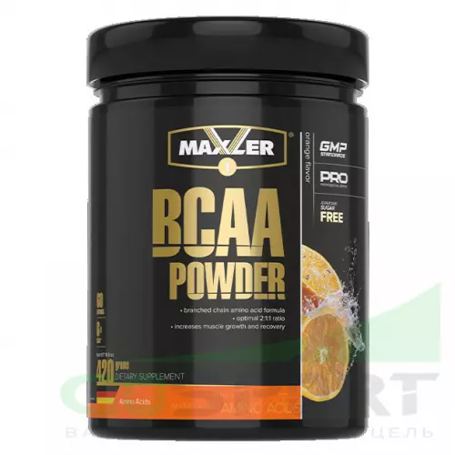 BCAA MAXLER BCAA Powder 2:1:1 Sugar Free EU 420 г, Апельсин