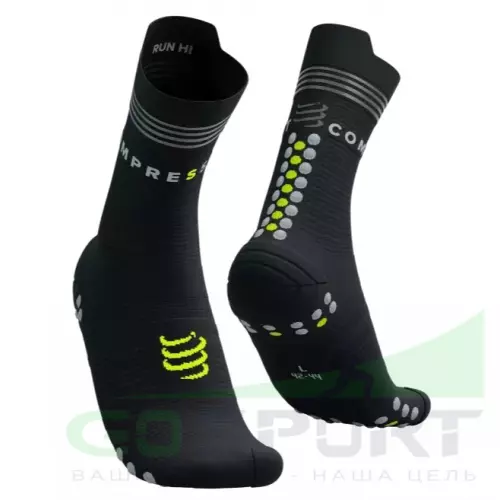 Компрессионные носки Compressport Носки V4 Run Hi Flash - Black/Fluo Yellow T3