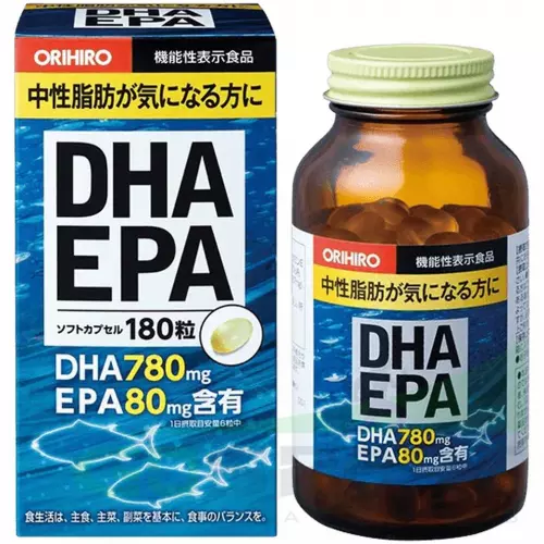 Омена-3 ORIHIRO ДГК (DHA) И ЭПК (EPA) c витамином Е 180 капсул