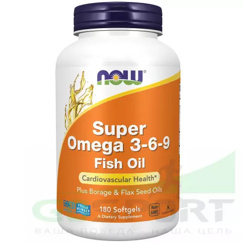Омена-3 NOW FOODS Super Omega 3-6-9 180 гелевые капсулы