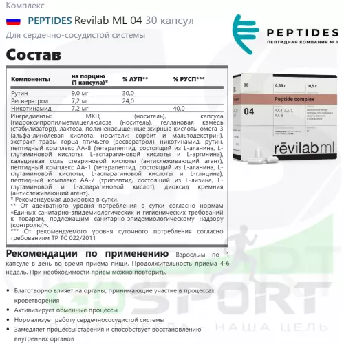  PEPTIDES Revilab ML 04 30 капсул