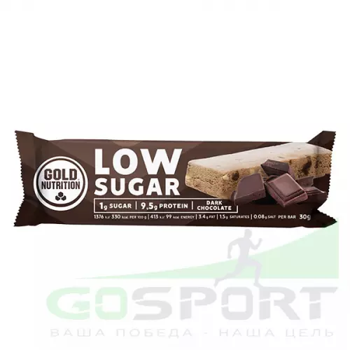 Протеиновый батончик GoldNutrition Low Sugar 30 г, Темный шоколад