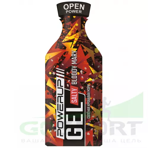 Энергетический гель питьевой POWERUP Gel Salty 35 г, Bloody Mary (соленый томат) соленая кровавая мери