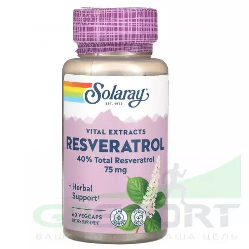  Solaray Resveratrol 60 веганских капсул