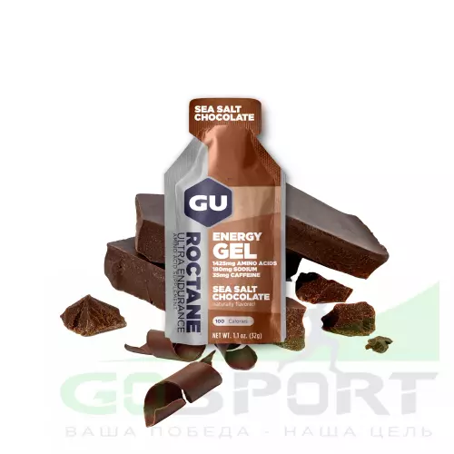 Гель питьевой GU ENERGY GU ROCTANE ENERGY GEL 35mg caffeine 1 стик x 32 г, Шоколад-Морская соль