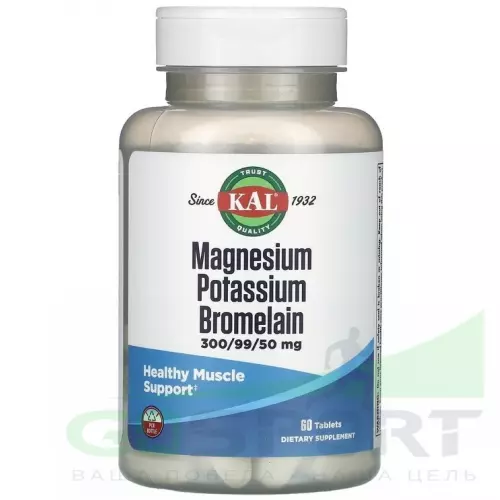  KAL Magnesium Potassium Bromelain 60 таблеток