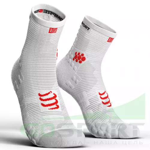 Компрессионные носки Compressport Носки V3 RUN Высокие Белый/синий, T2
