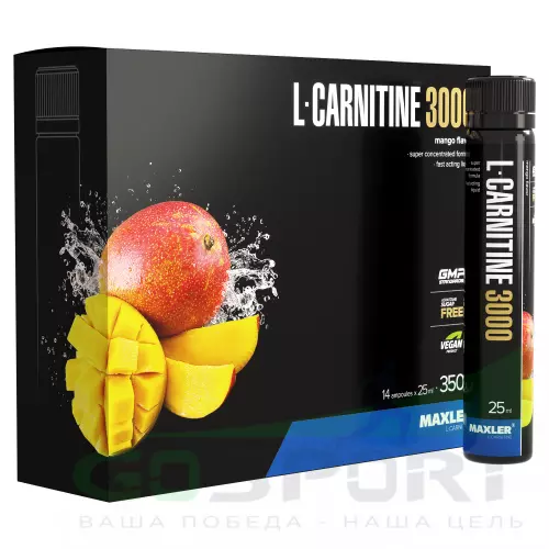  MAXLER L-Carnitine 3000 14 x 25 мл, Манго