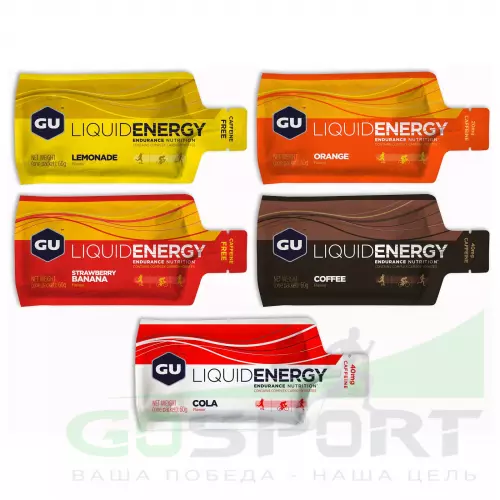 Гель питьевой GU ENERGY GU Liquid Enegry Gel caffeine Микс, 5 x 60 г (5 вкуса)