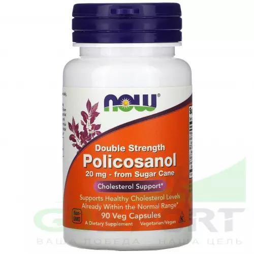  NOW FOODS Policosanol 20 mg Plus 90 веган капсул