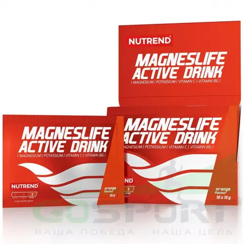 Магний NUTREND MagnesLife Active Drink 10 x 15 г, Апельсин